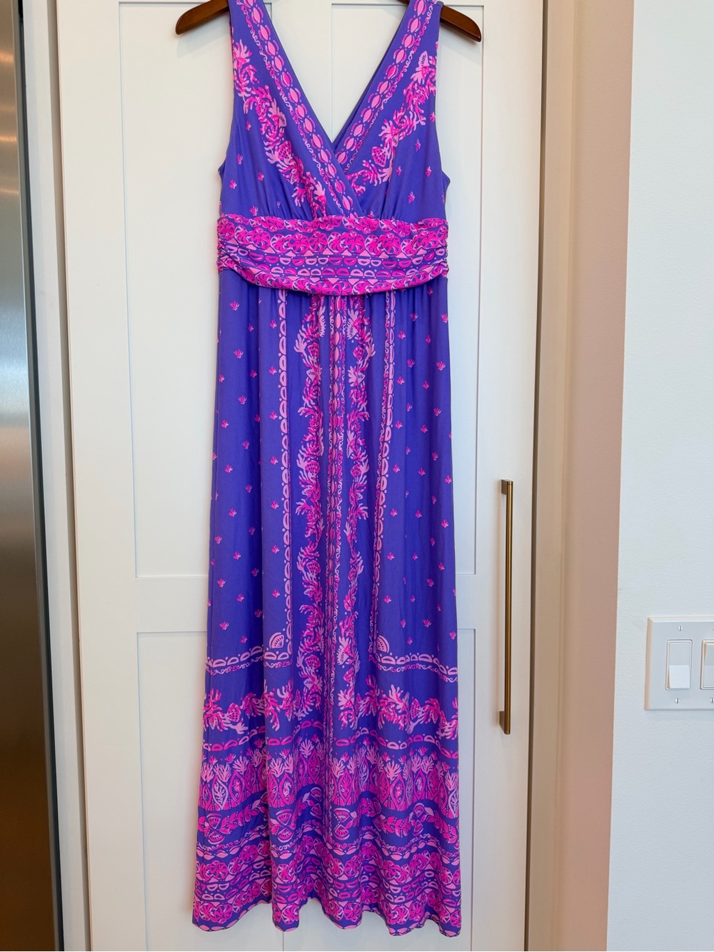 Lilly Pulitzer Purple & Pink Printed Maxi Dress